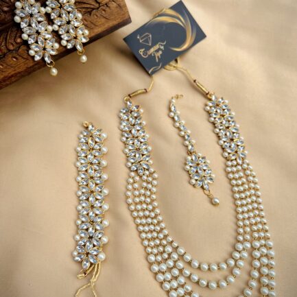 PEARL PANACHE (KUNDAN 5 LAYERED LONG MALA WITH CHOKER SET)